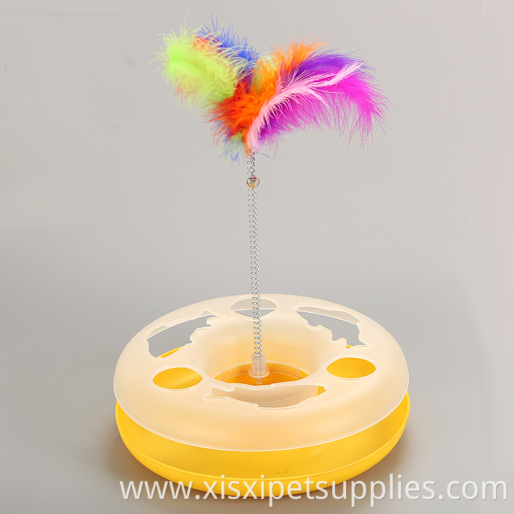 Amazing Cat Roller Toy Catch The feather and Track Exercise Ball Toy, Fun Interactive Cat Track Toys